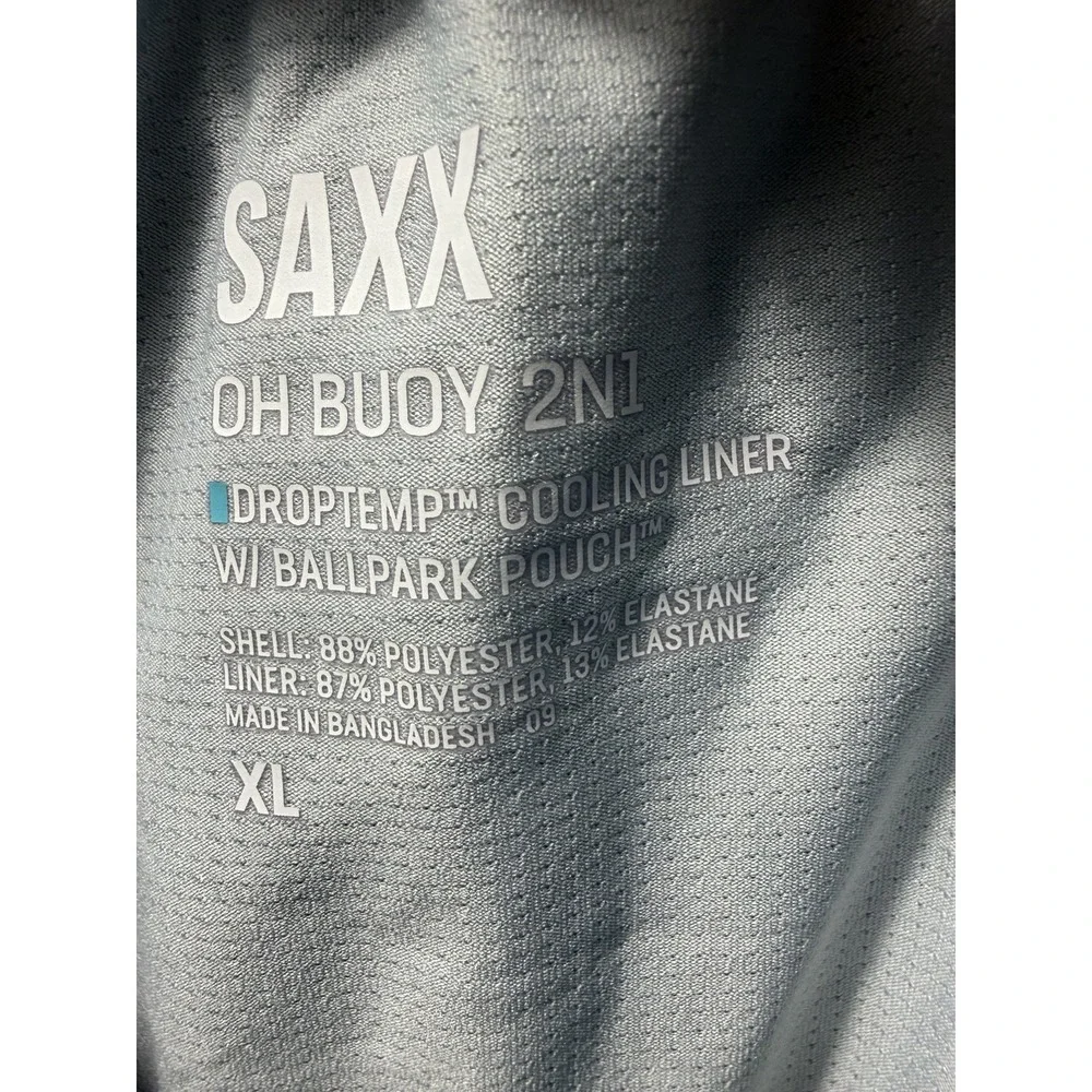 SAXX Swim Shorts Mens X Large Blue Stripe Oh Buoy 2N1 Trunks 7 Inseam Lined